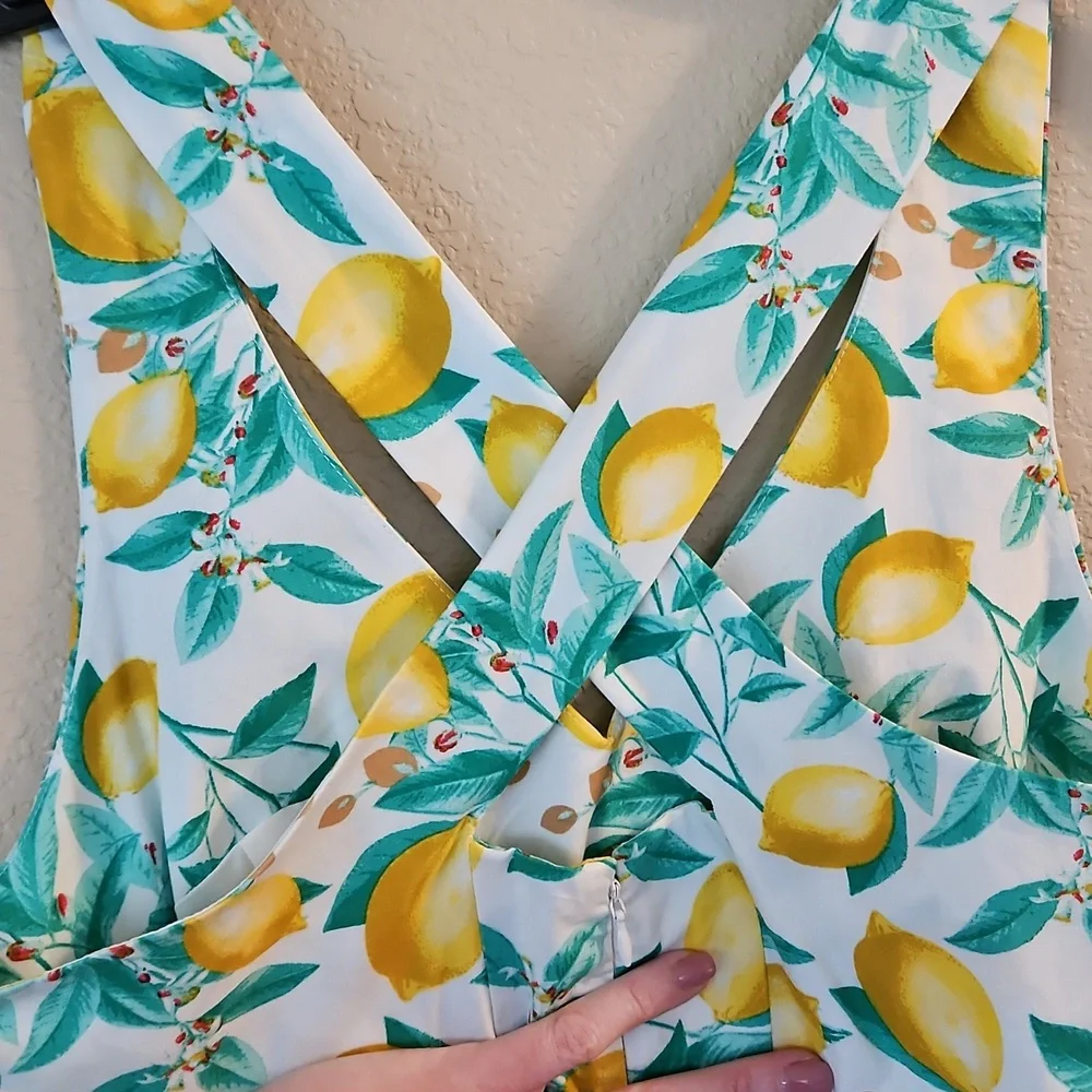 Elle Lemon Print Dress Size 4‎ - Picture 5 of 8